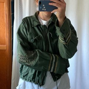 Free people army green jacket
